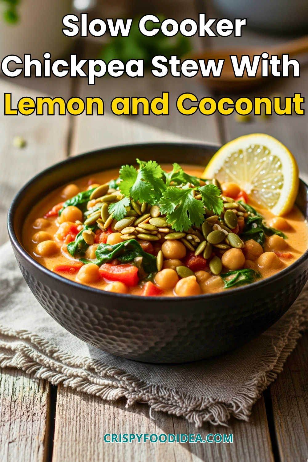 Slow Cooker Chickpea Stew With Lemon and Coconut