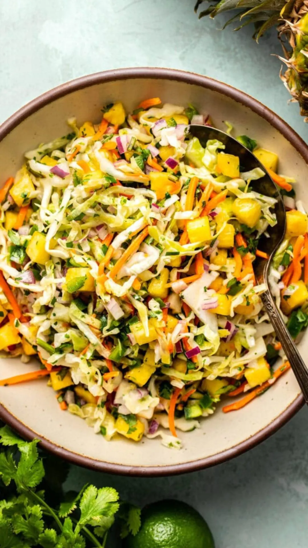Tropical pineapple coleslaw with cilantro