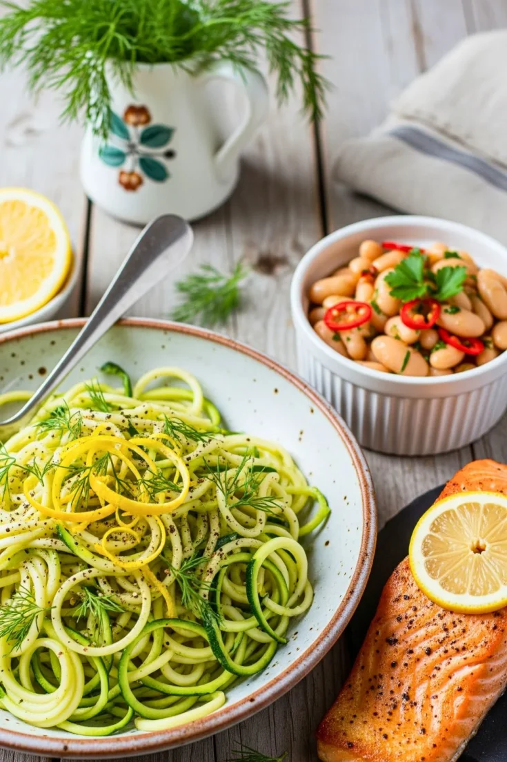 Lemon-Pepper Zucchini Pasta with Dill