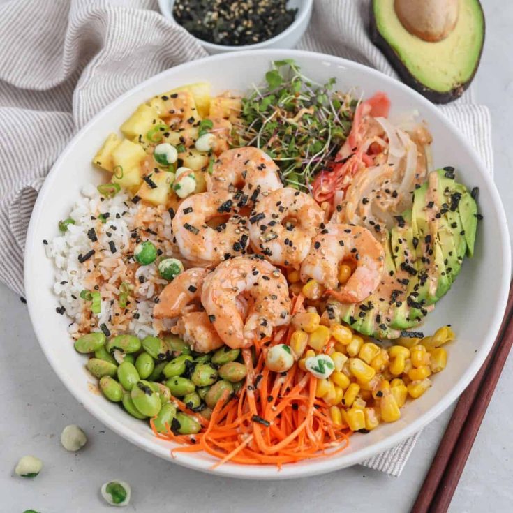 Image for Thai Peanut Poké Bowl with Spicy Shrimp