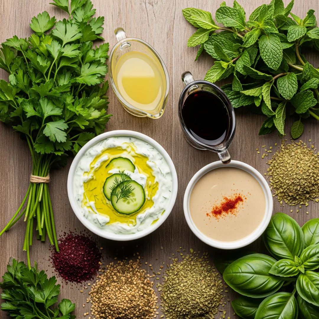 Spices and Dressings for Mediterranean Bowls