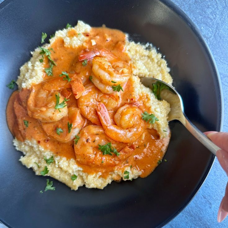 Image for Cajun Shrimp and Grits with a Creamy Tomato Sauce