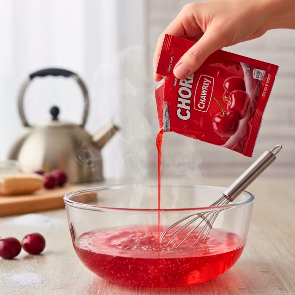 15 Halloween Jello Shot Recipes That’ll Spook Your Party (Fun, Easy & Boozy!) 39 Bowl with boiling water dissolving flavored gelatin