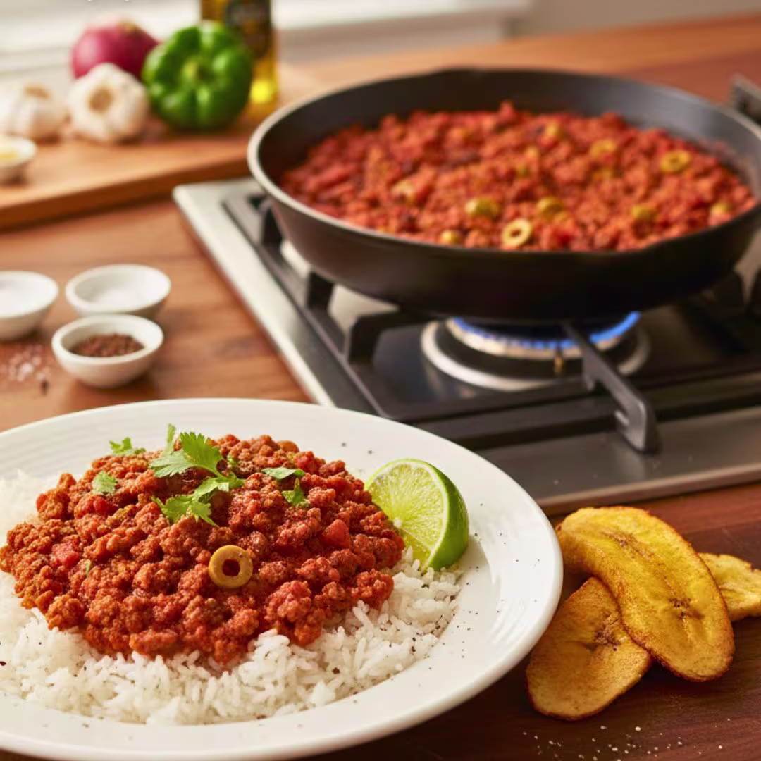 Classic Cuban Picadillo Recipe – Easy, Flavorful & Healthy 19 Serving Picadillo over white rice and garnish