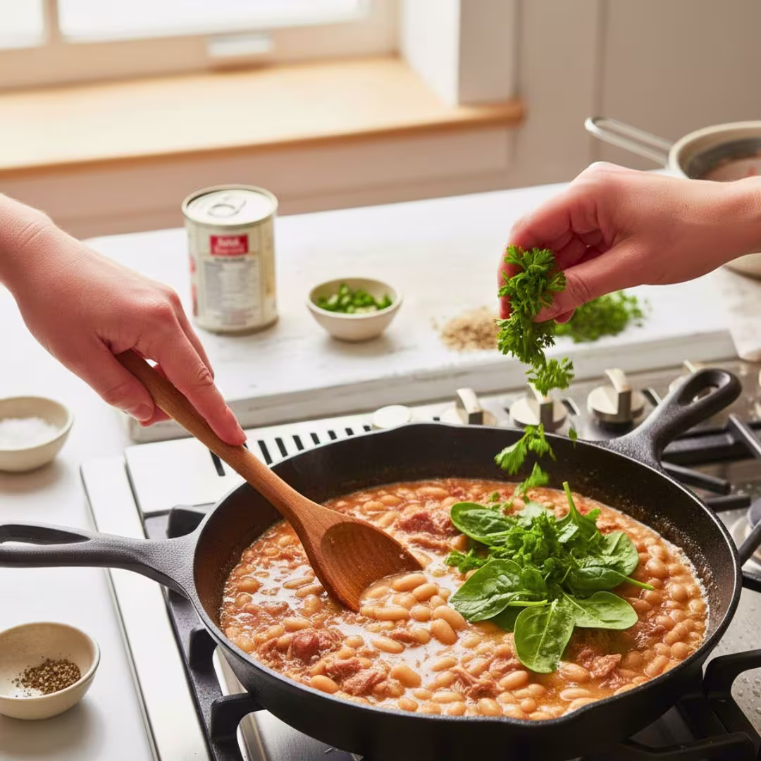 Simmer, season & finish