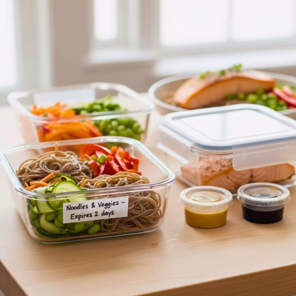 Sesame Salmon Noodle Bowls with Ponzu Sauce | Quick, Healthy & High-Protein Asian Dinner 27 Store components separately for meal prep