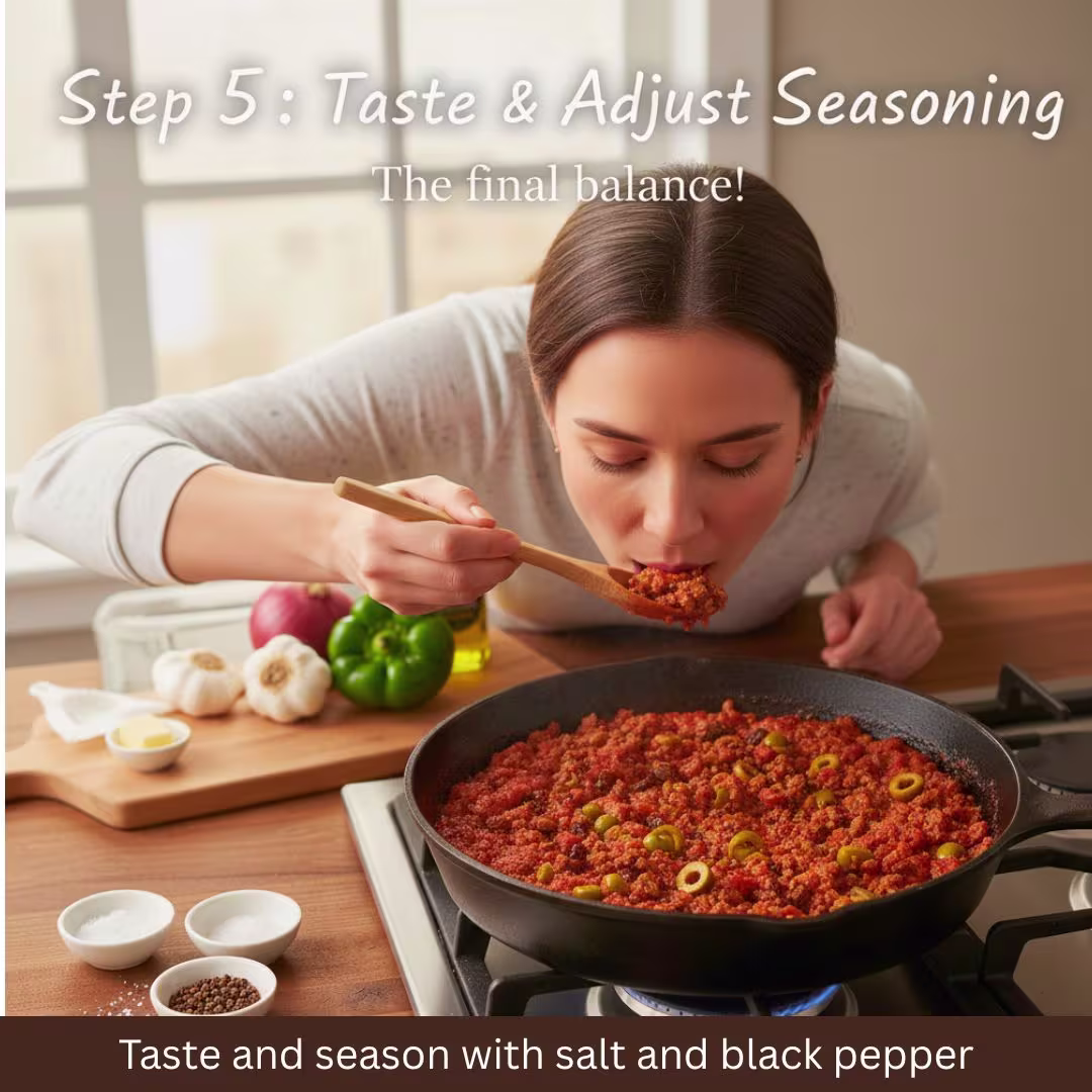 Classic Cuban Picadillo Recipe – Easy, Flavorful & Healthy 18 Testing and adjusting seasoning for picadillo
