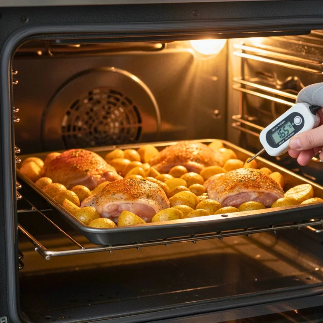 One-Pan Chicken With Golden Potatoes | Easy, Healthy, and Delicious Family Dinner 18 Place the sheet pan in a preheated 425°F oven