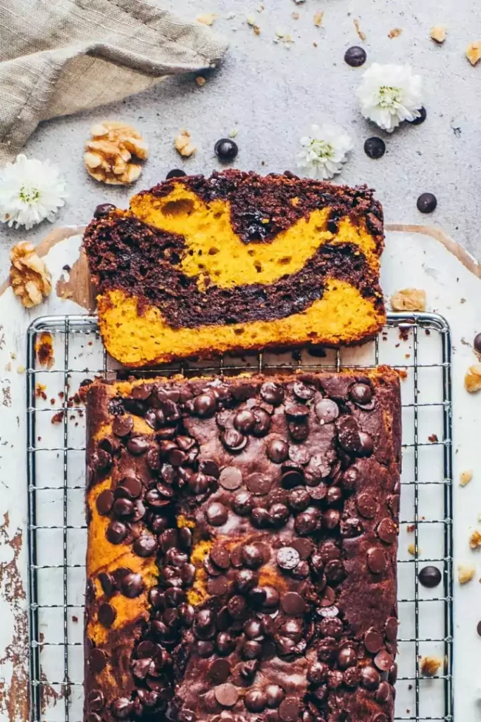 Chocolate Chip Pumpkin Marble Loaf