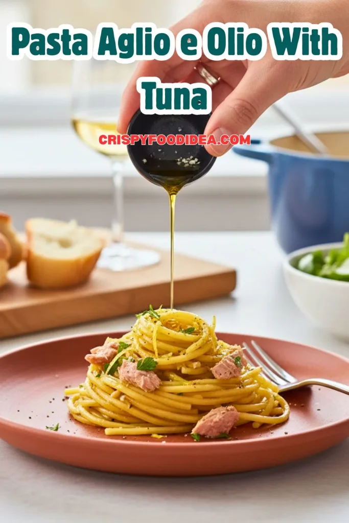 Pasta Aglio e Olio With Tuna Recipe | Easy, Healthy & High-Protein Italian Dinner 11 Pasta Aglio e Olio With Tuna Recipe