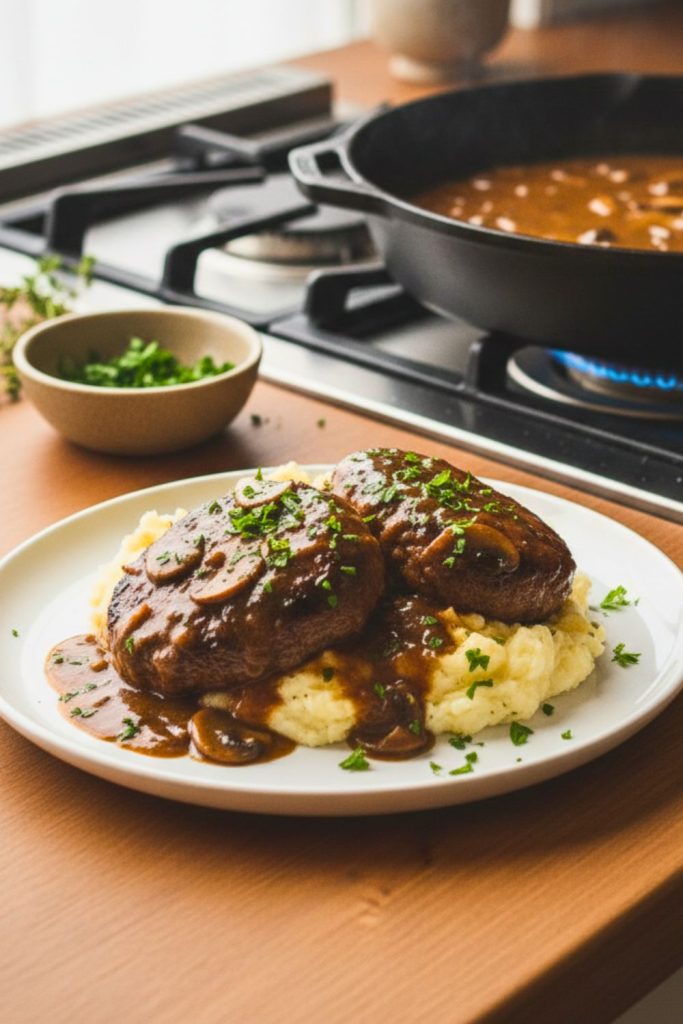 Best Salisbury Steak Recipe with Mushroom Gravy (Easy Homemade Comfort Food Dinner) 18 Salisbury Steak Recipe With Mushroom Sauce