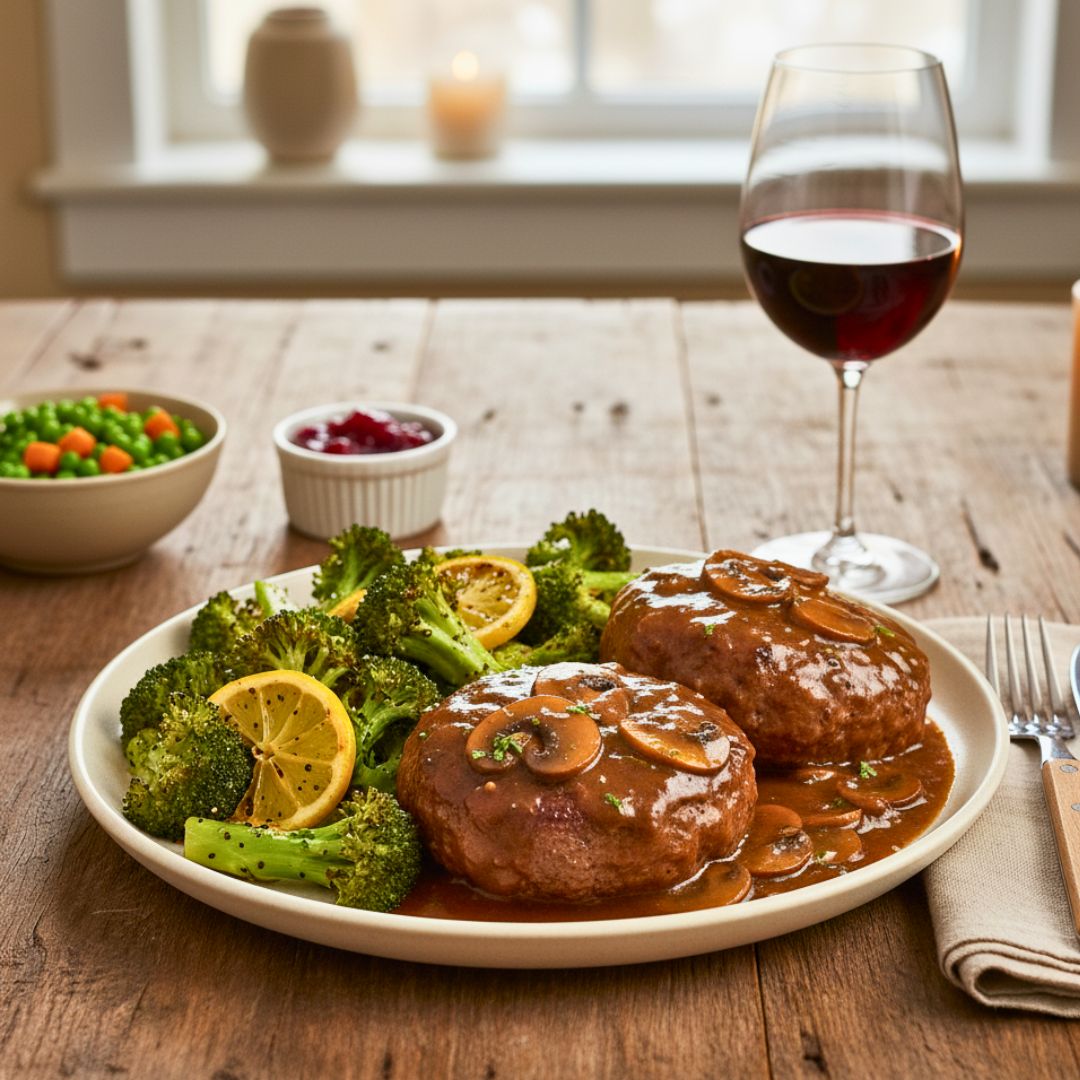 Best Salisbury Steak Recipe with Mushroom Gravy (Easy Homemade Comfort Food Dinner) 33 Roasted Broccoli with Lemon — Brightens the Plate