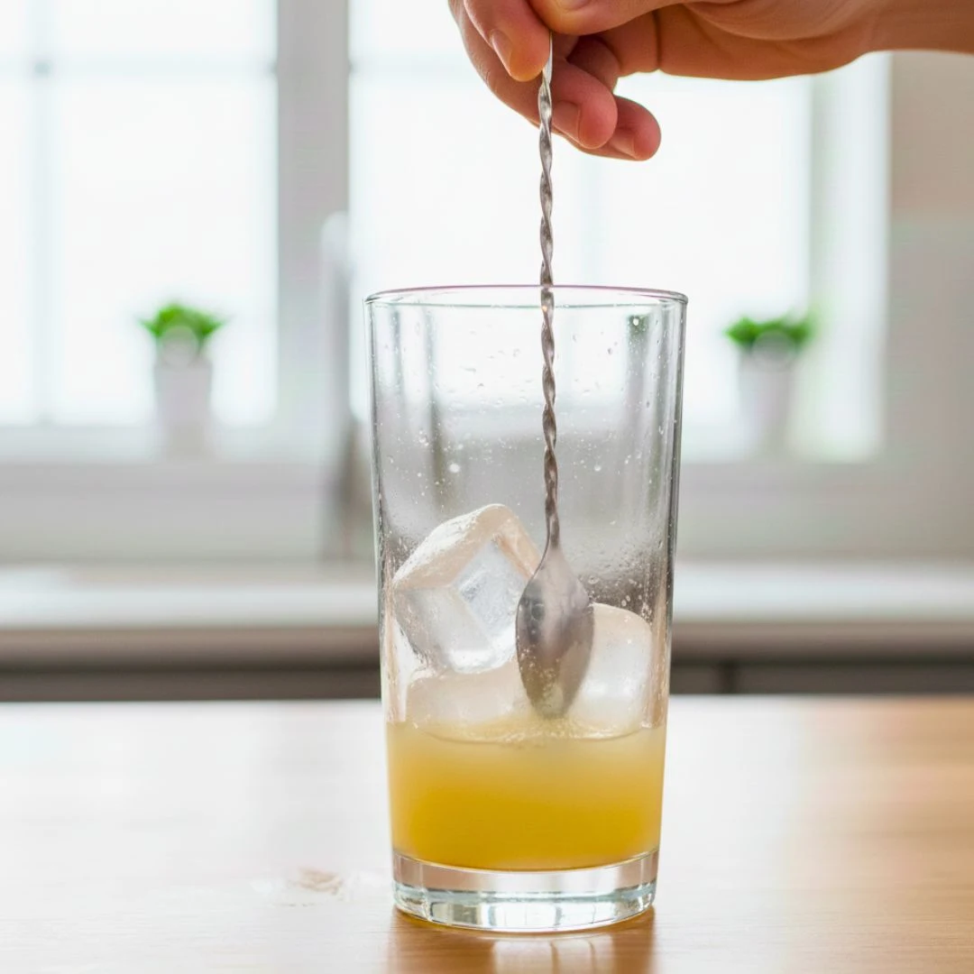 Stirring the cocktail gently