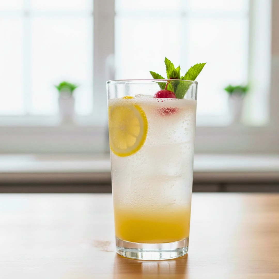Tom Collins served cold in a tall glass