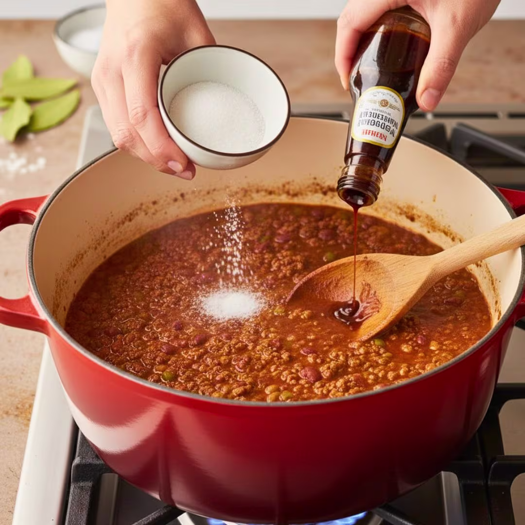 Tasting and adjusting seasoning