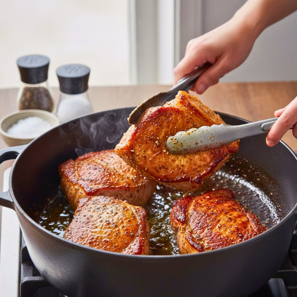 Sear Pork in One Pot until Deeply Golden