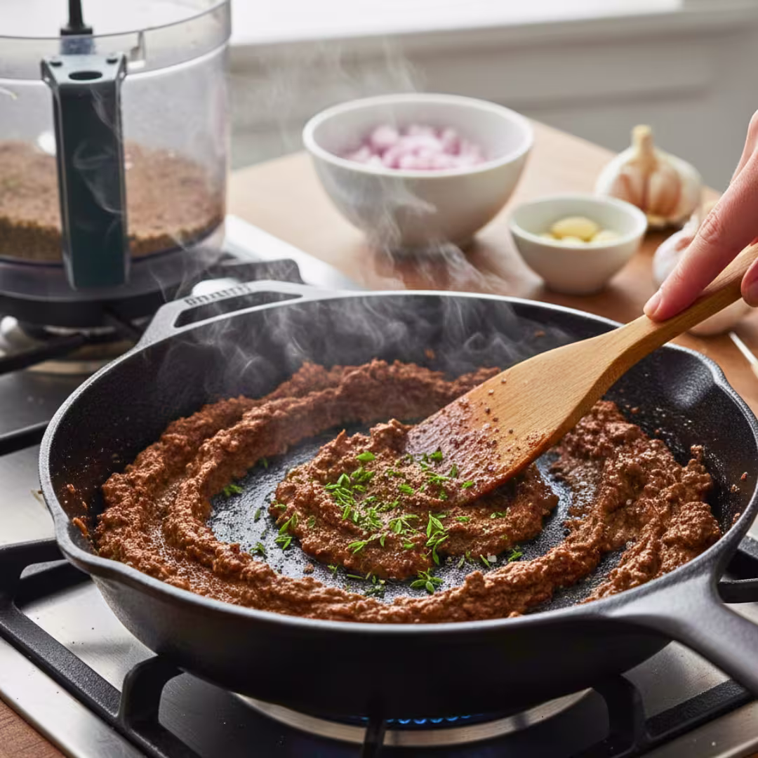 Mushroom duxelles for classic beef wellington