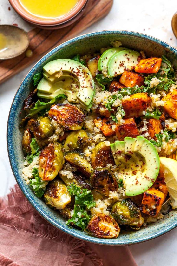 Image for Quinoa Power Bowls with Maple Chipotle Brussels and Smoky Butternut Squash