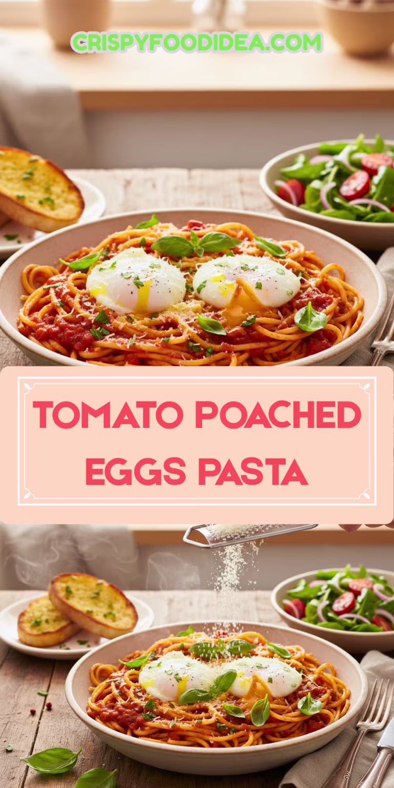 Pasta With Tomato-Poached Eggs – Easy Healthy Tomato Egg Pasta Recipe