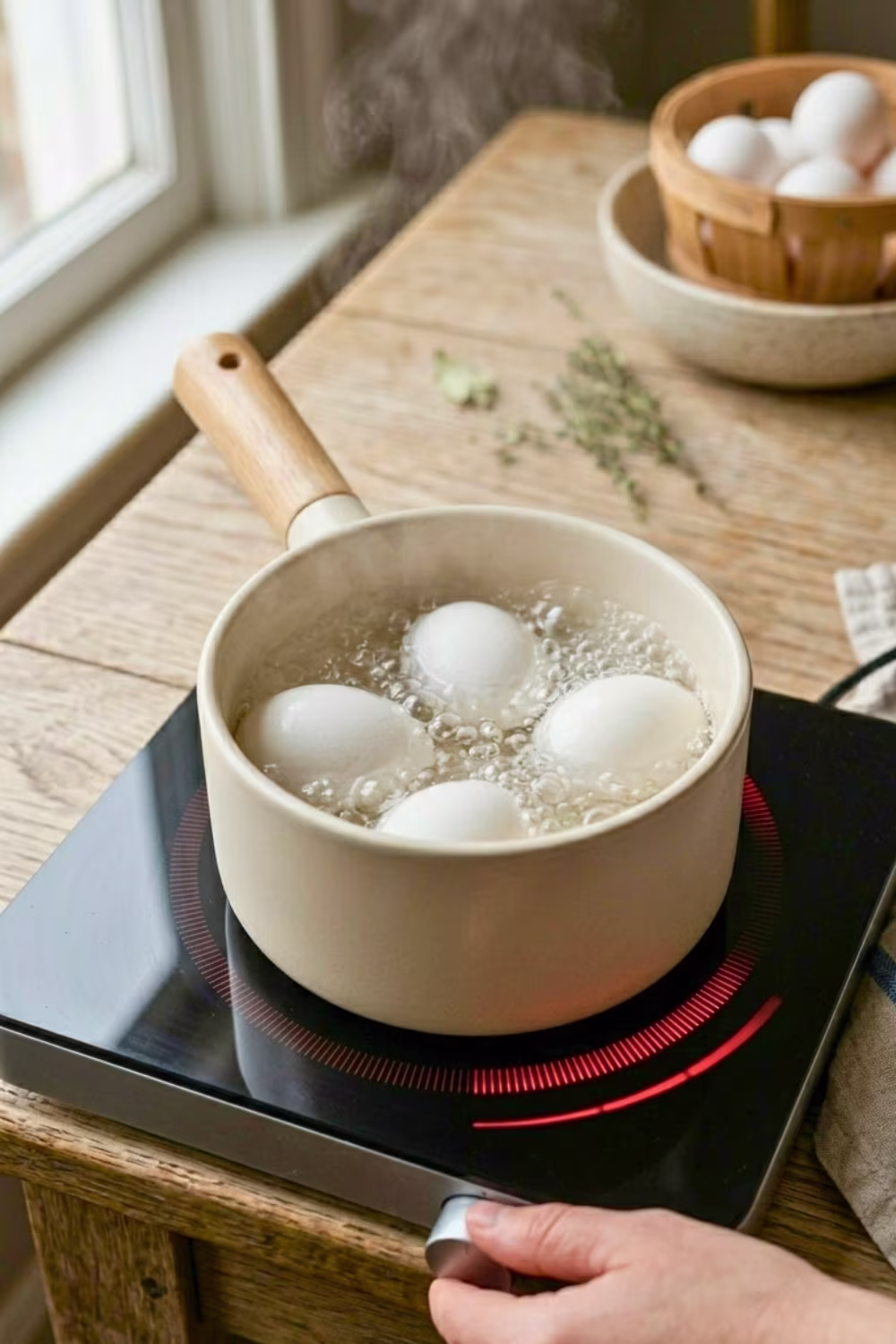 boiling eggs in pot for perfect hard boiled eggs recipe