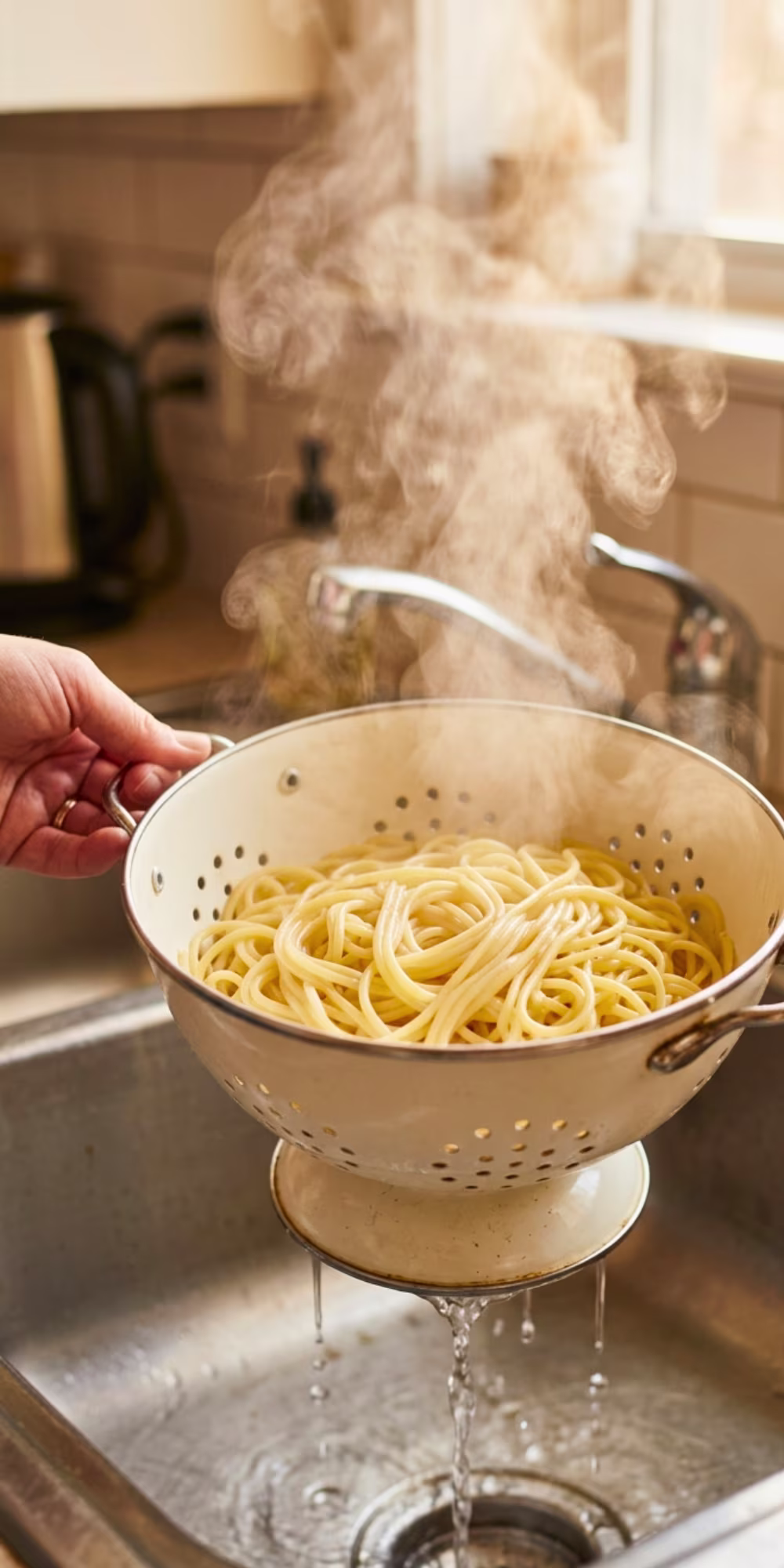 how to drain pasta correctly