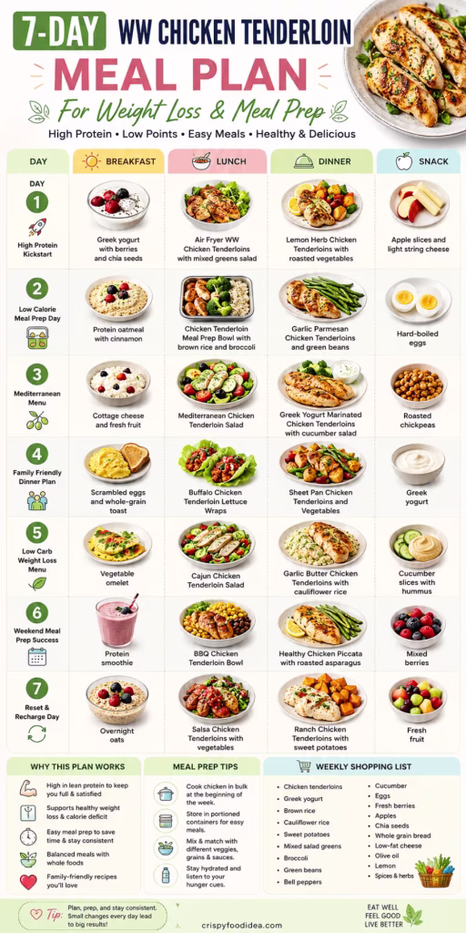 7 day ww chicken tenderloin recipes meal plan