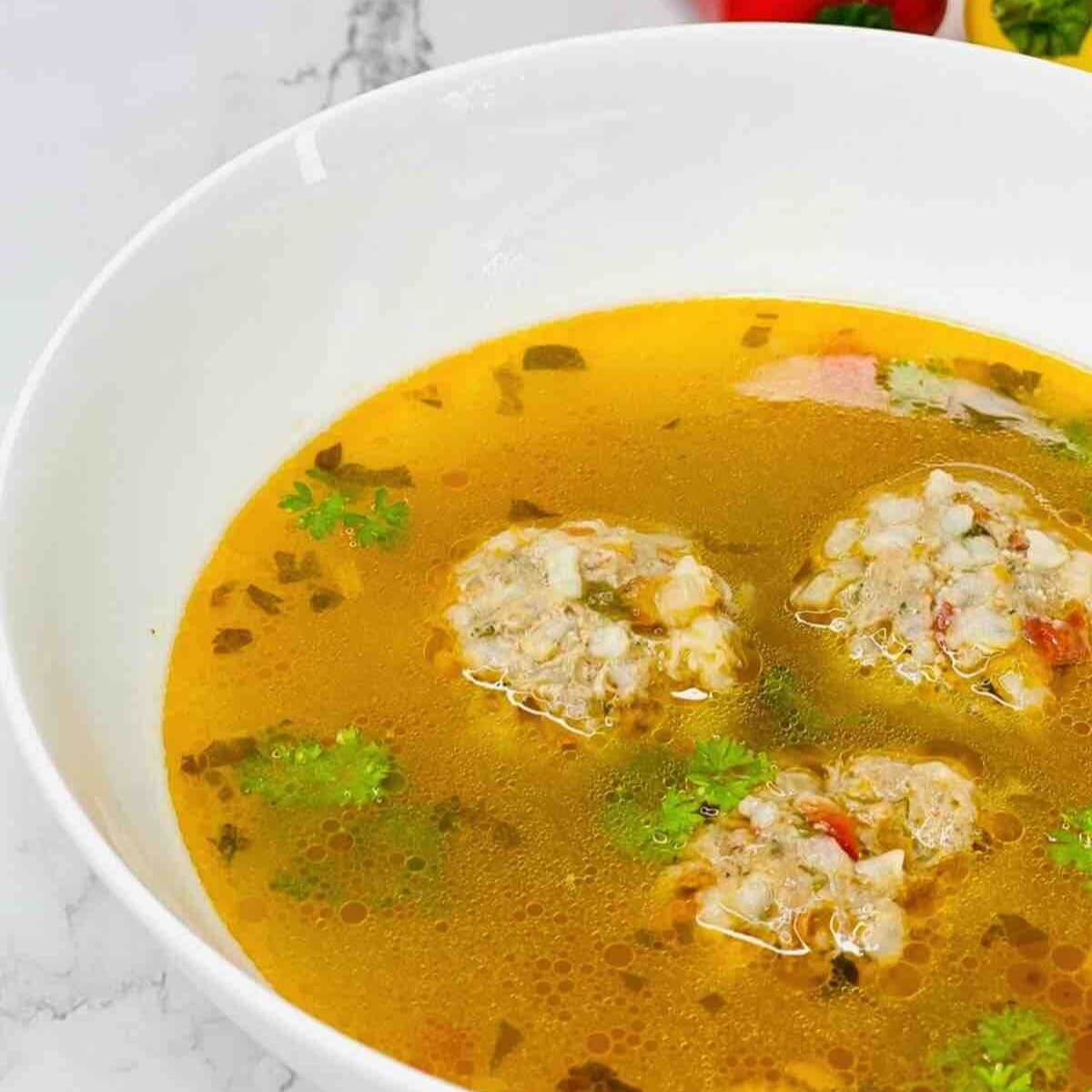 Image for Romanian Meatball Soup (Ciorba de perisoare)