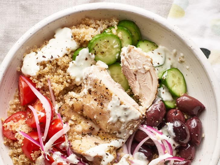 Greek Chicken Thigh Bowls
