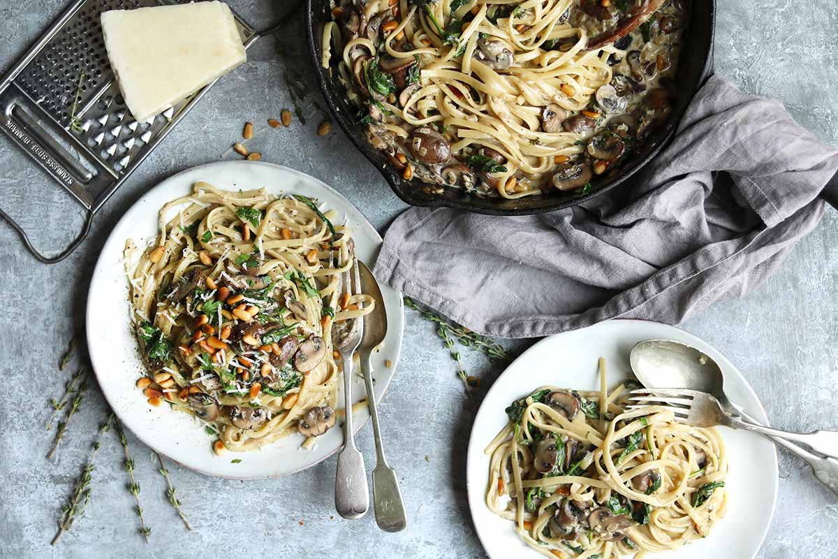 Image for Creamy Spinach and Mushroom Pasta