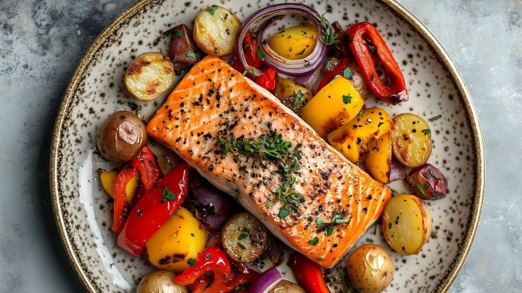Honey Garlic Salmon with Roasted Vegetables