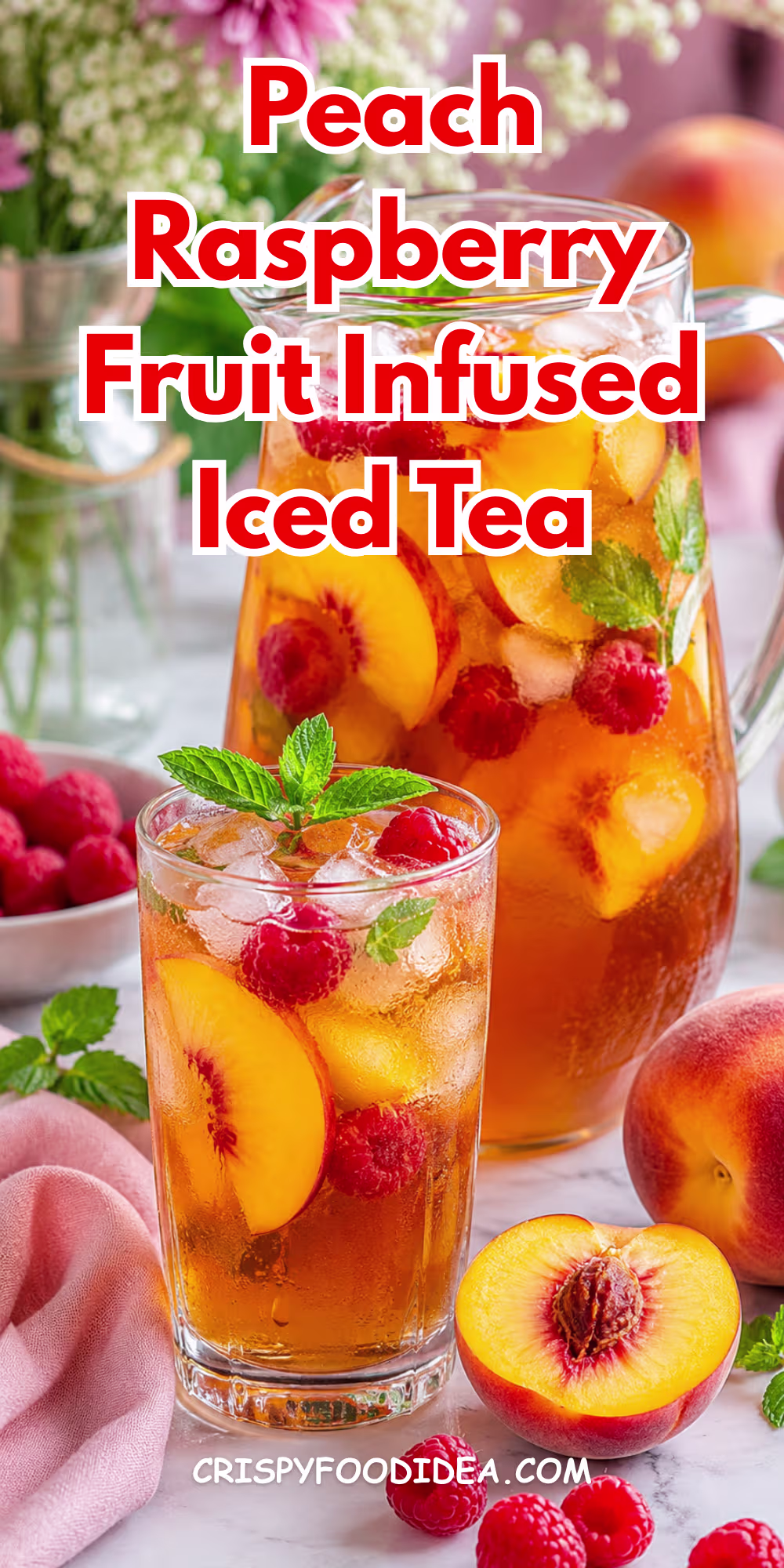 Peach Raspberry Fruit Infused Iced Tea