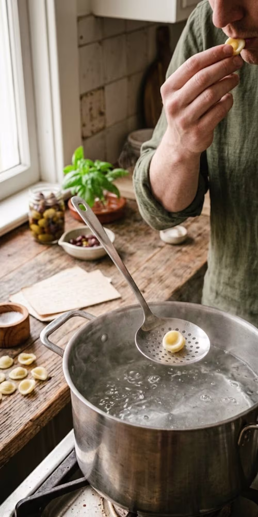 Perfect al dente orecchiette pasta