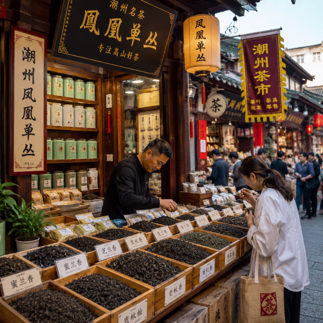 Traditional tea market in Chaozhou