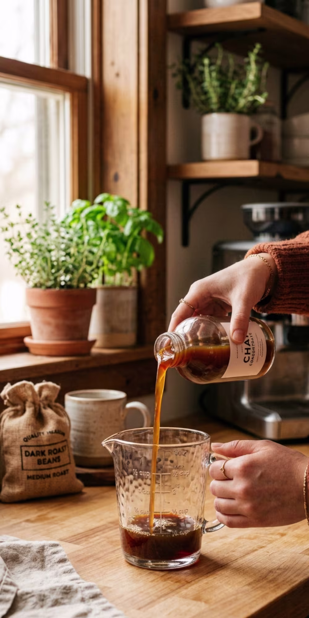 Adding homemade chai concentrate into cold brew coffee