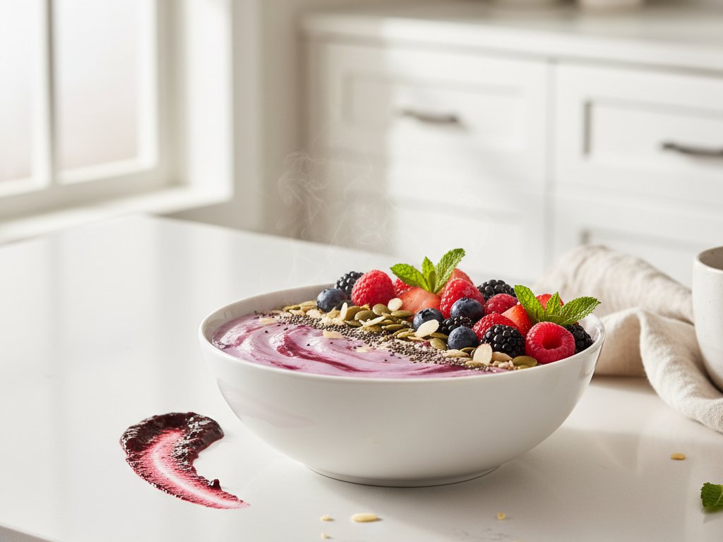 Image for Greek Yogurt Berry Smoothie Bowl (53g Protein)