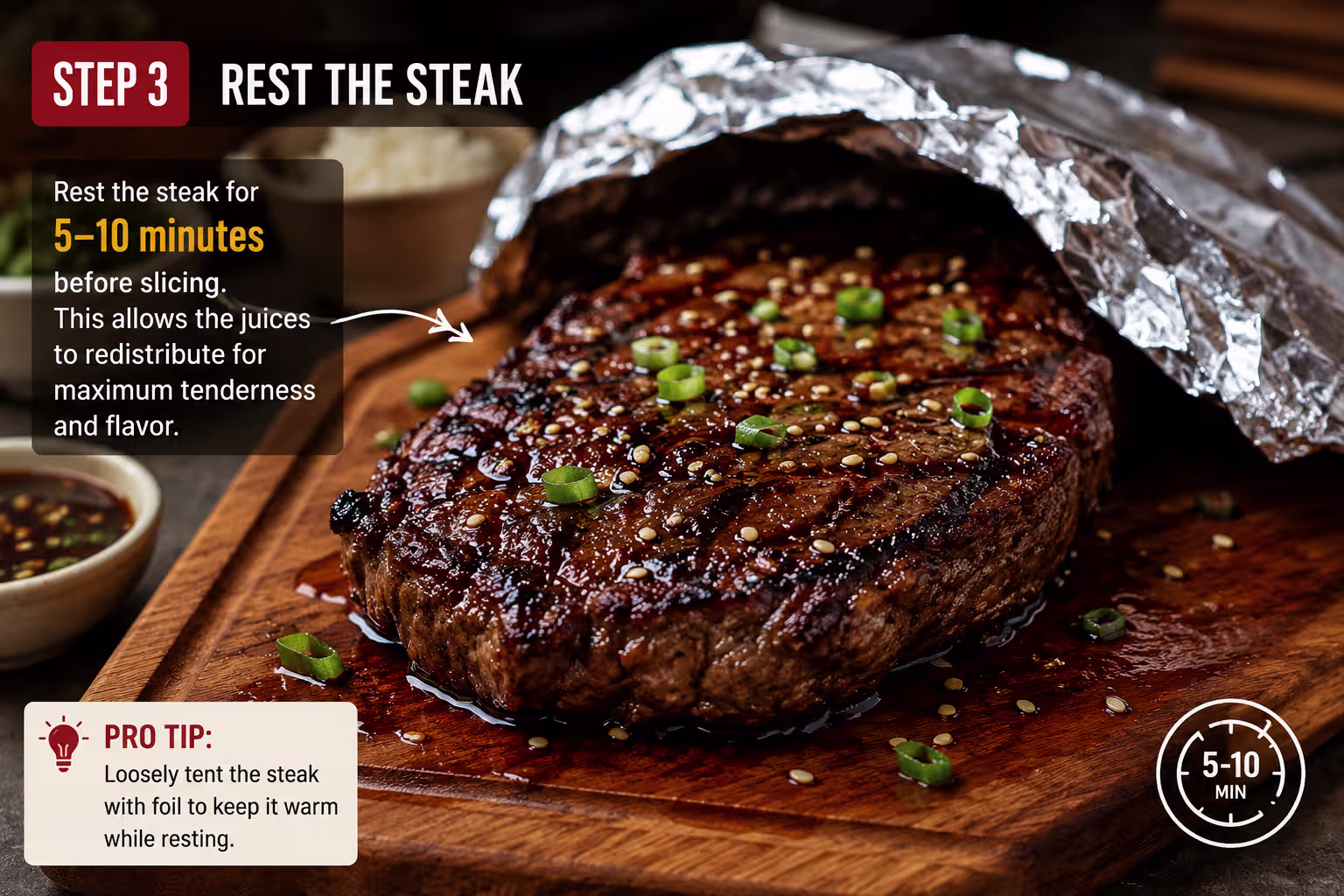Rest Korean BBQ Steak before slicing
