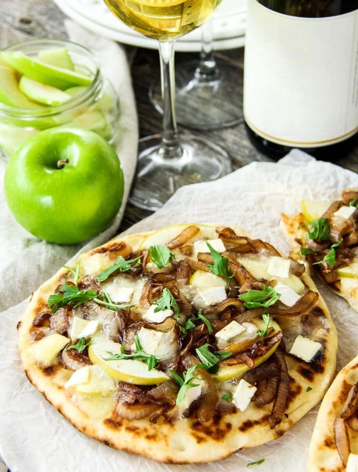 Image for Caramelized Onion, Apple and Brie Flatbread Pizzas