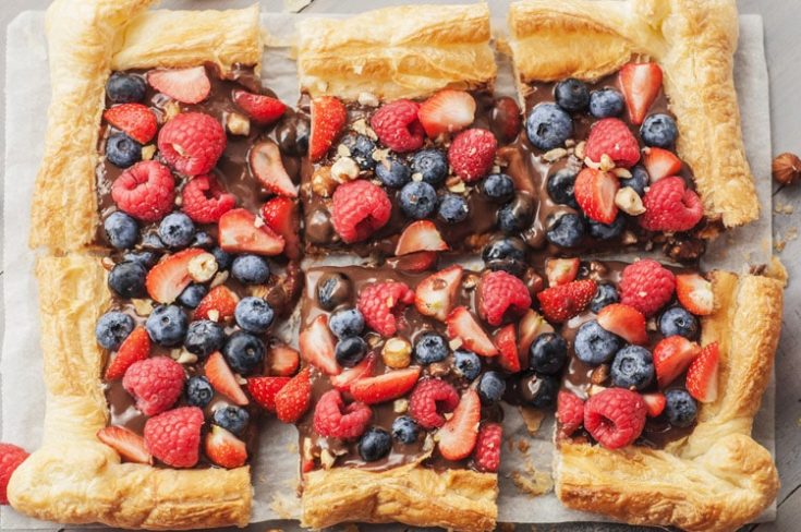 Image for Chocolate Hazelnut and Berry Puff Pastry Tart