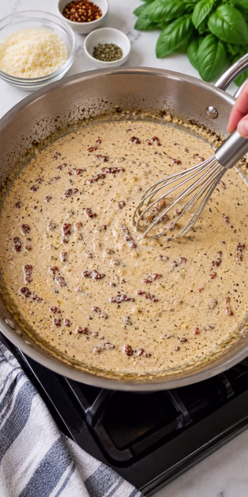 Make the Cream Sauce For Marry Me Chicken Recipe