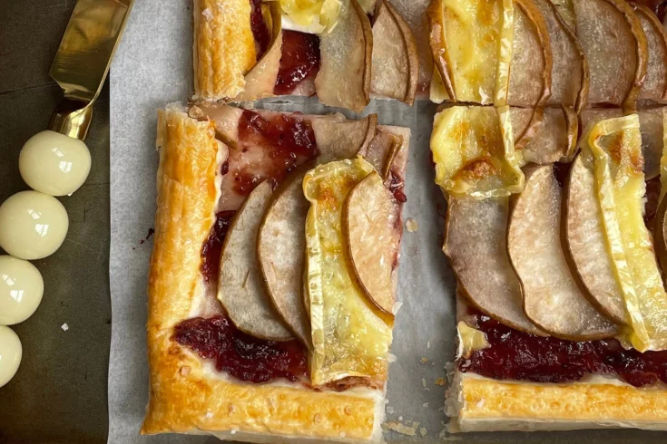 Image for Pear, Brie & Cranberry Puff Pastry Tart