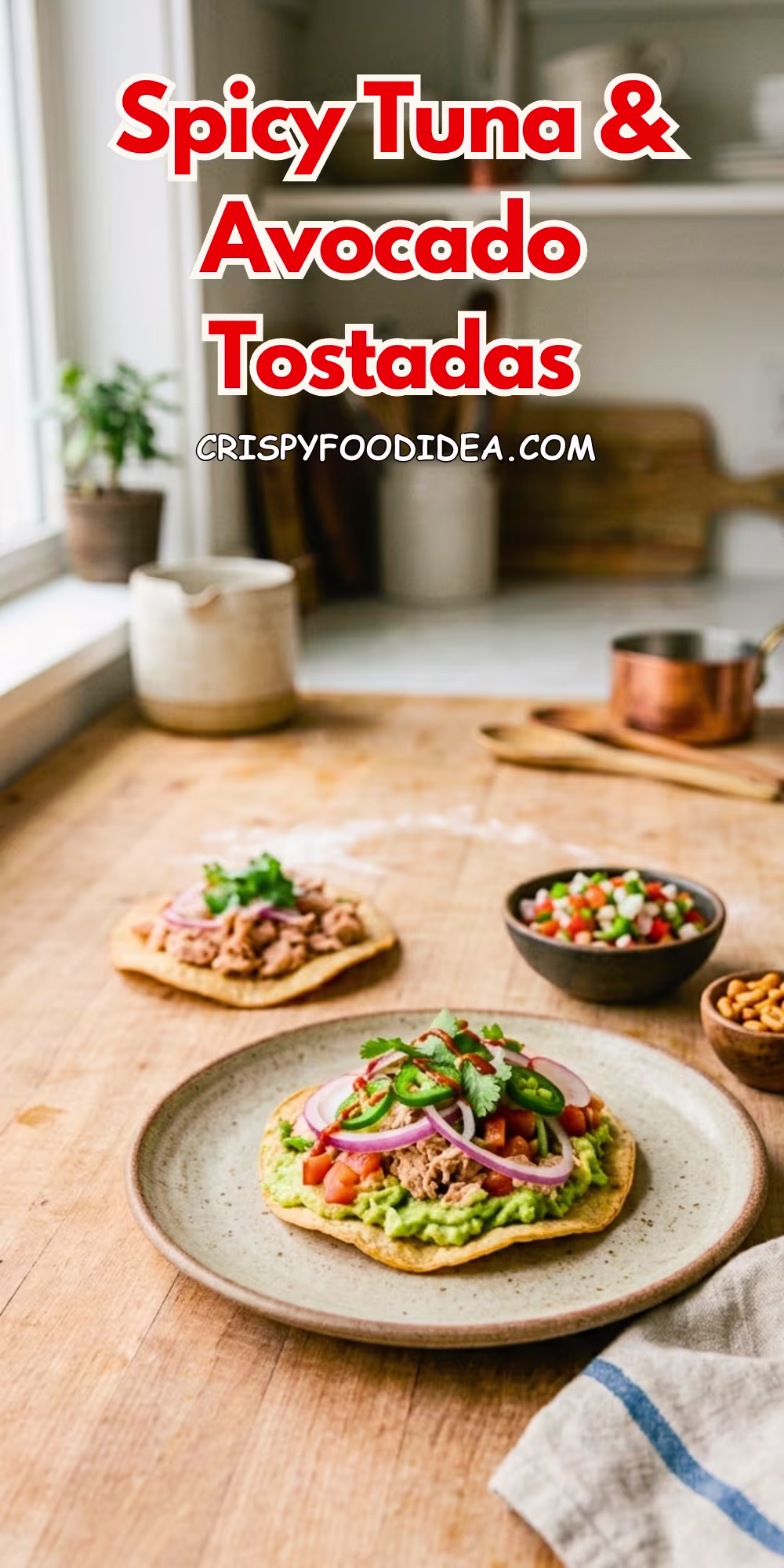 Spicy Tuna and Avocado Tostadas