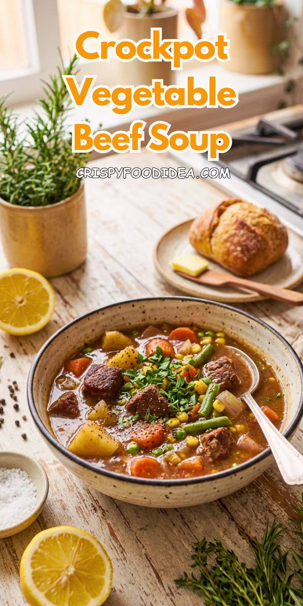Slow Cooker Vegetable Beef Soup