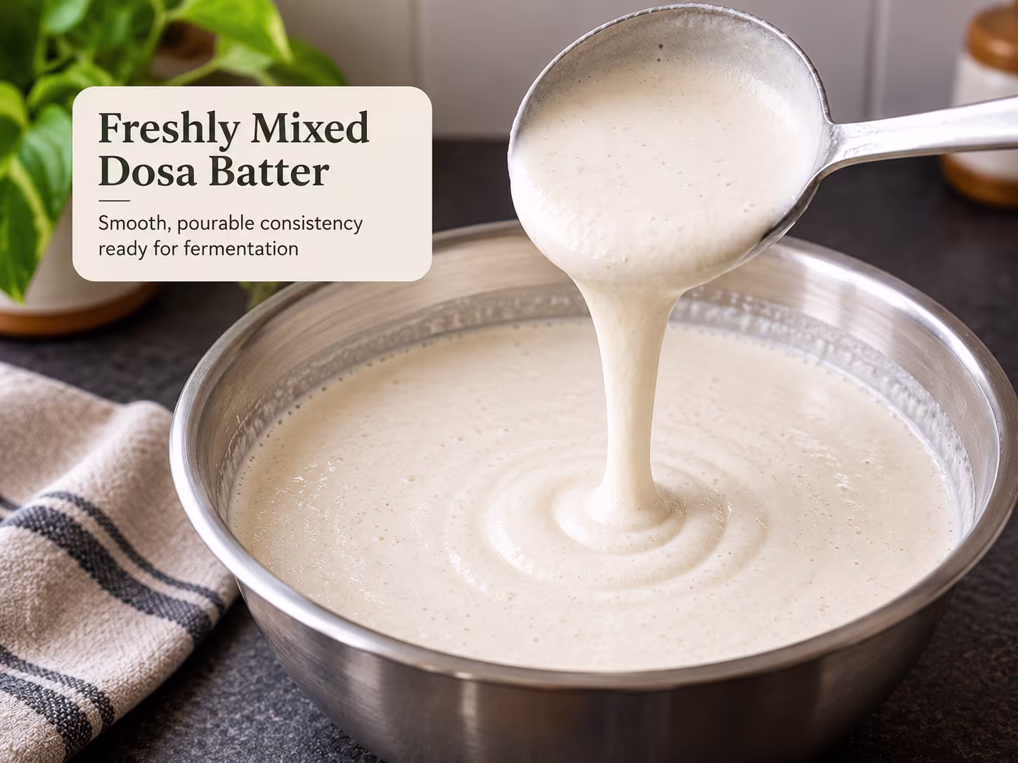 Freshly mixed dosa batter before fermentation