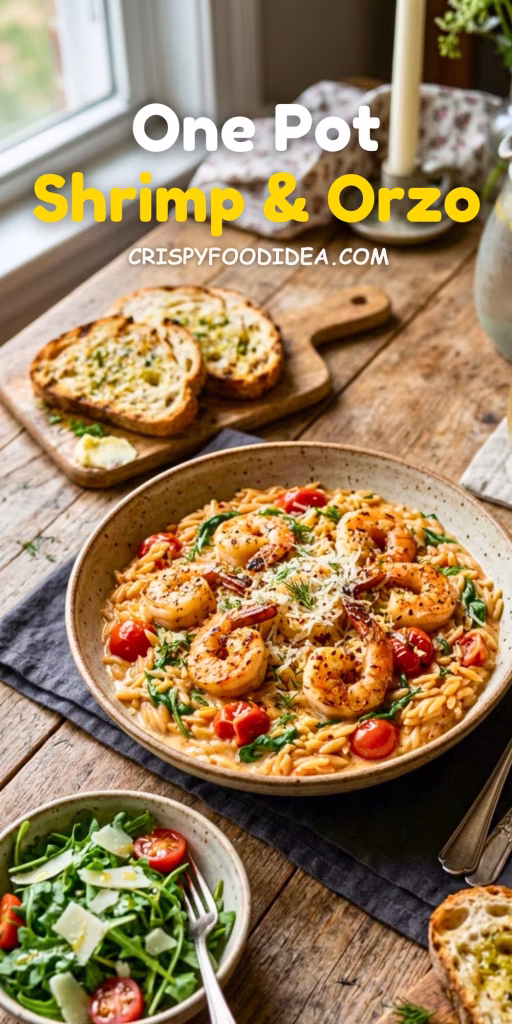 One Pot Shrimp and Orzo