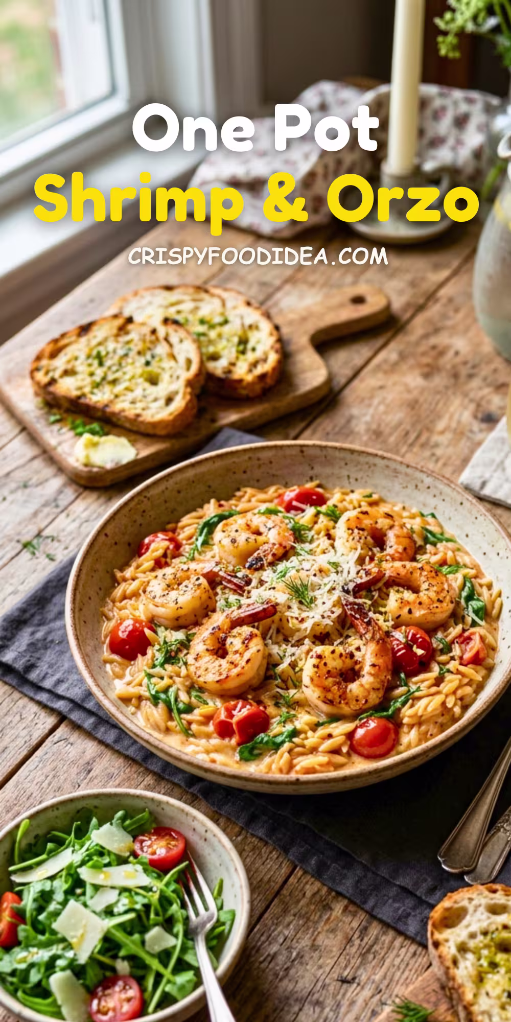 One Pot Shrimp and Orzo