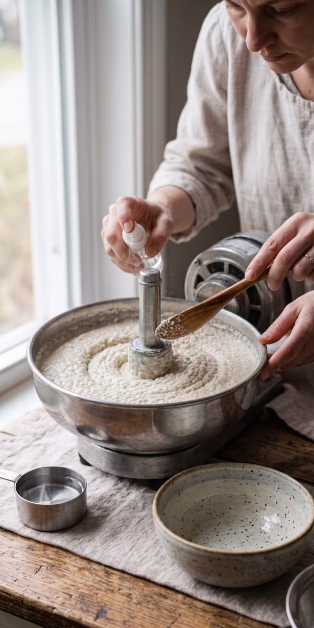 Urad dal ground into a light fluffy batter for dosa