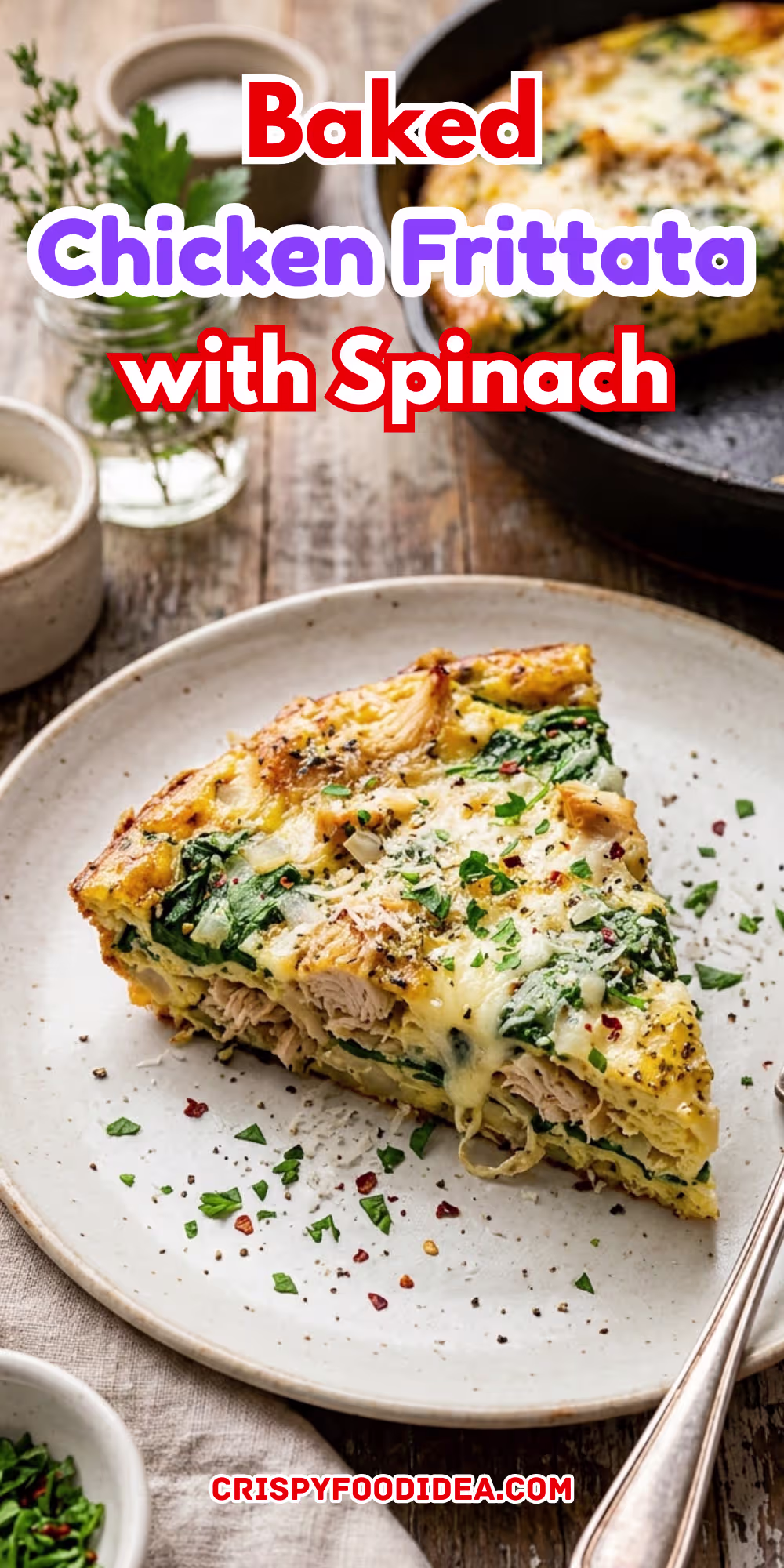 Baked Chicken Frittata with Spinach