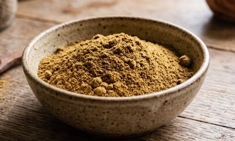 Fine ground cumin powder in a ceramic bowl