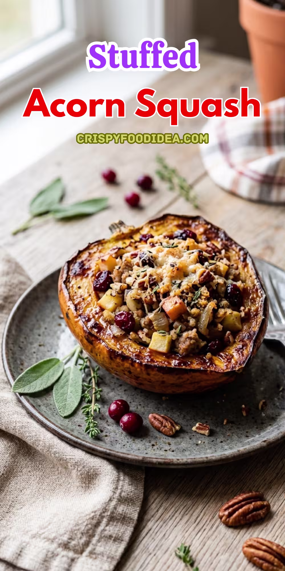 Savory Roasted Stuffed Acorn Squash
