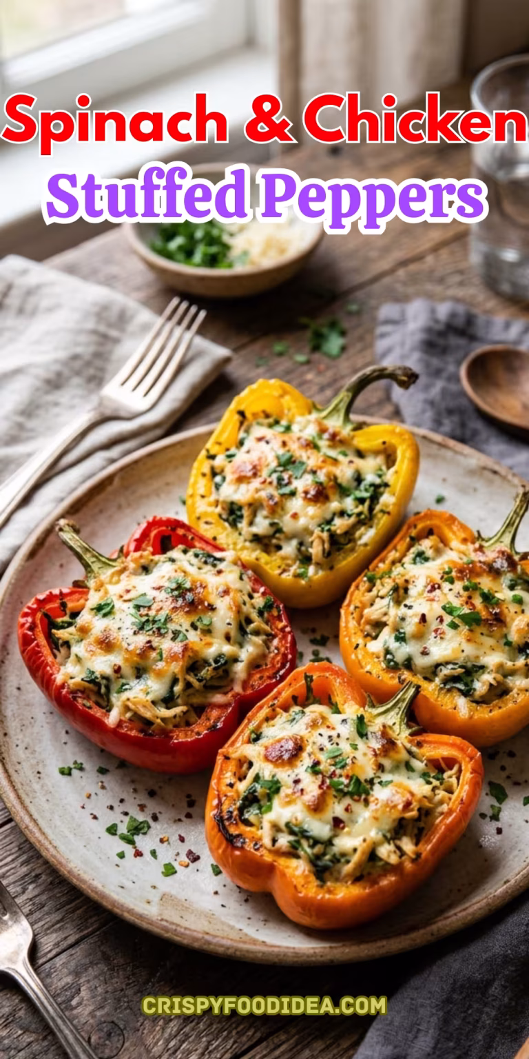 Spinach Chicken stuffed peppers